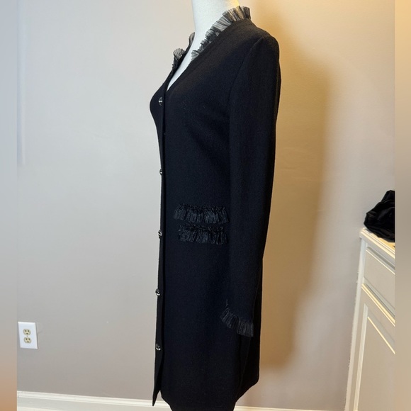 Vintage Steve Fabrikant Signature Black Wool Dress - Size S - Picture 7 of 12